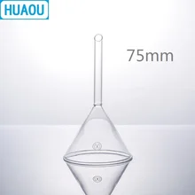 HUAOU 75 мм Воронка короткий стержень 60 градусов угол боросиликатного 3,3 стекло лабораторное химическое оборудование