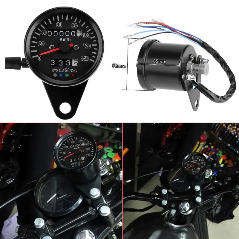 

Universal Motorcycle Instruments LED Backlight Motorcycle Accessories Instruments Dual Odometer KM/H Speedometer Gauge