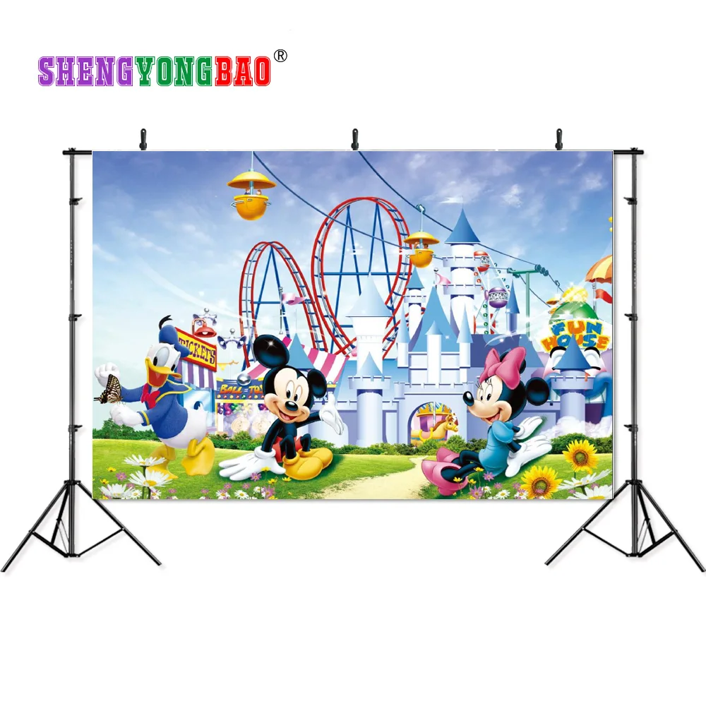 

SHENGYONGBAO Vinyl Custom Photography Backdrops Props Mickey Mouse theme Digital Photo Studio Background NHSHD-10121