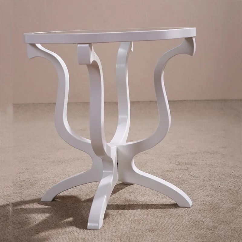 High quality solid wooden tea coffee end table living room antique furniture round minimalist modern M226