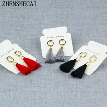 Черные, красные, серые длинные серьги с кисточками для женщин, модные ювелирные изделия, круглая серьга геометрической формы boucles d'oreille, горячая Распродажа e0102