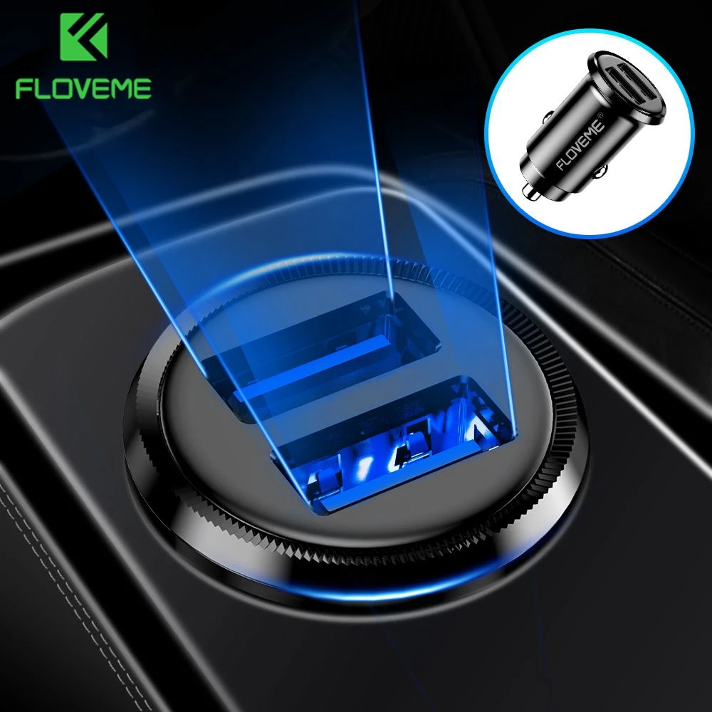 FLOVEME شاحن سيارة USB صغير ل فون X 8 7 6 زائد 3.1A سريع سيارة شاحن هواتف xiaomi Redmi ملاحظة 7 المزدوج USB سيارة مهايئ شاحن