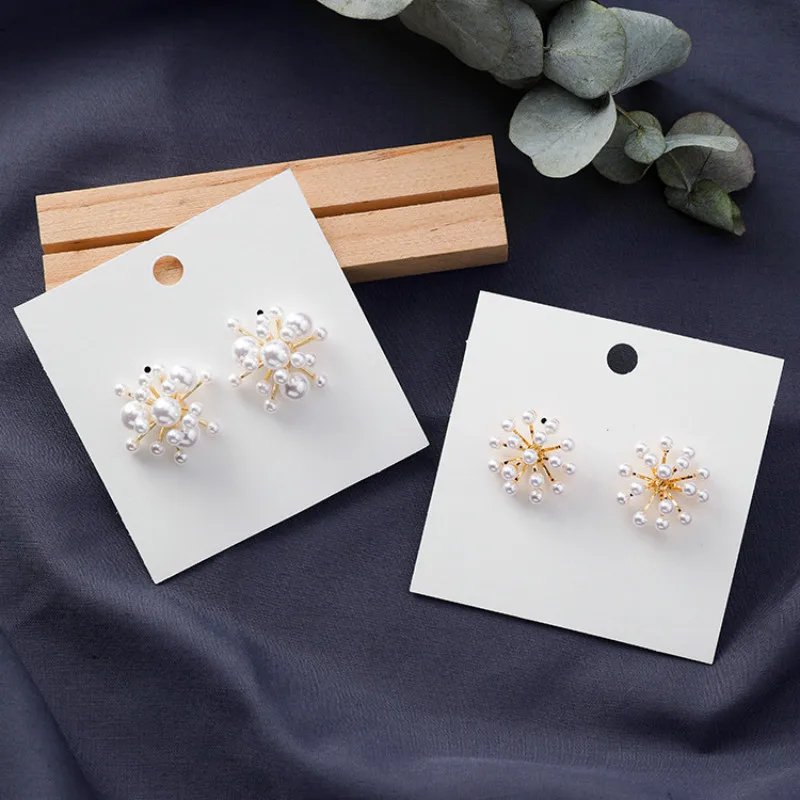 

2019 New Arrival Simulated-pearl Classic Round Women Stud Earrings Korean Fireworks Earrings Style Earrings Female Jewelry