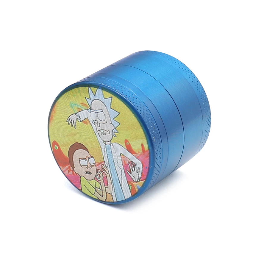 

Drop shipping Rick and Morty Herb Grinder 40mm 4 Layers Metal Alloy Tobacco Crusher Hand Muller Spice Pollen Herbal Grinder