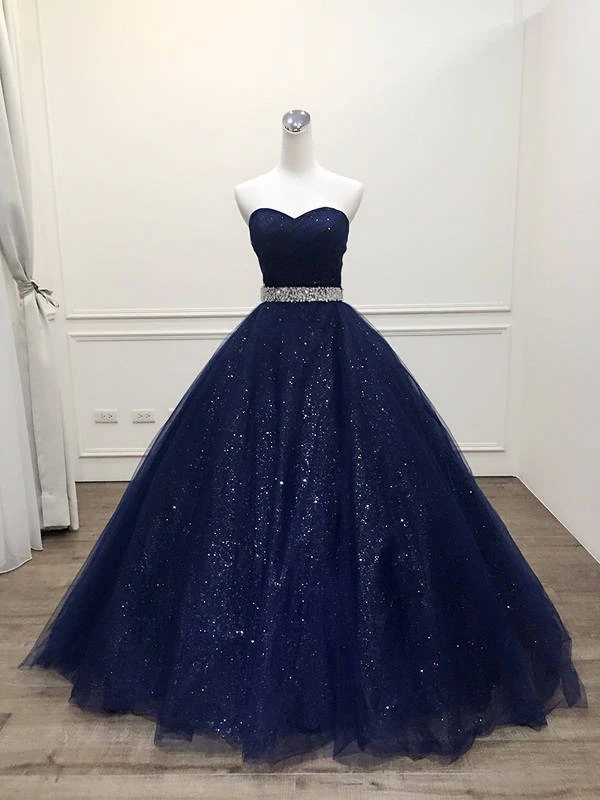 Robe De Mariee De Luxe Bleu Marine Sur Mesure Grande Taille Scintillante Robe De Bal Robe De Soiree 2020 Aliexpress