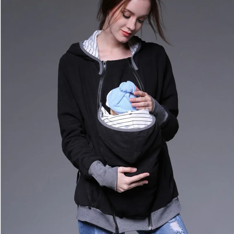 

Fashion Multi-functional Hoodies Mother Kangaroo Baby Pocket Clothes for Pregnant Women Coat Winter Sweater Women Clothing