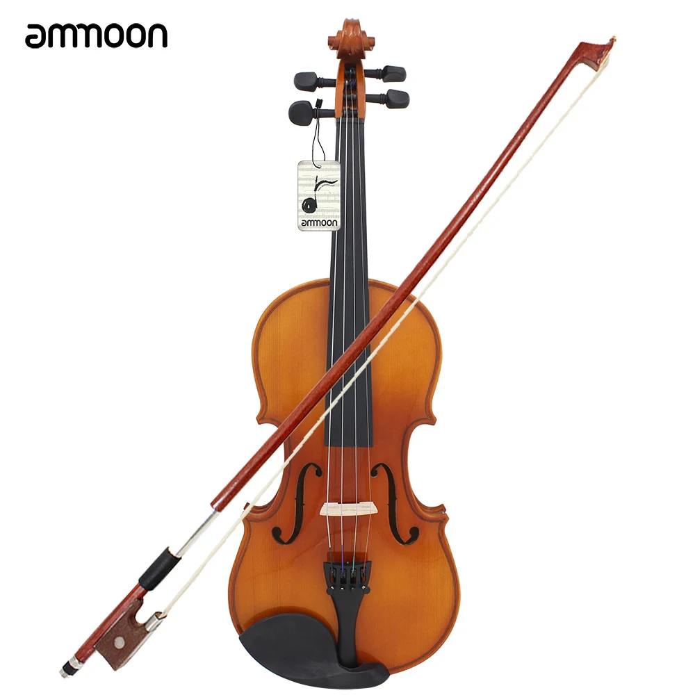 Ammoon 1/8 1/4 1/2 4/4 Полный Размер Скрипка натуральная акустическая твердая древесина