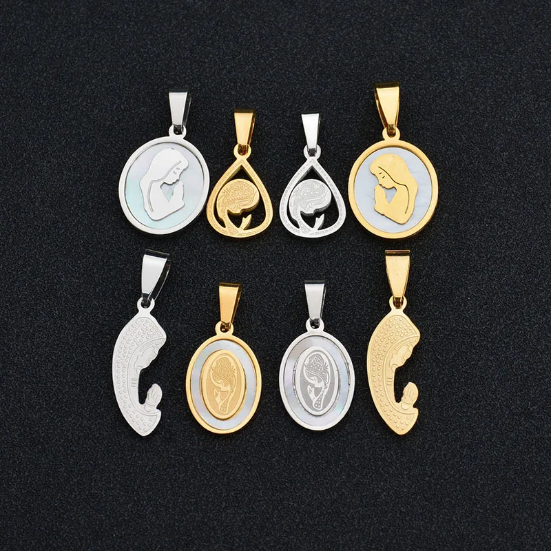 Ожерелье с кулоном из нержавеющей стали UZone|jesus piece|virgin marynecklace stainless steel |