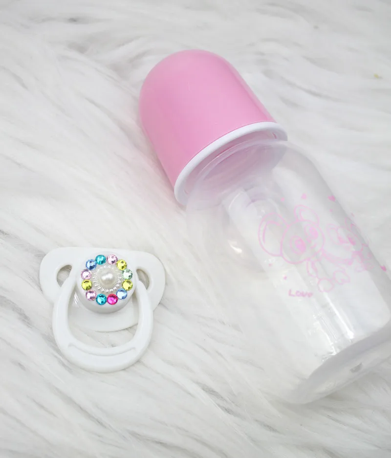 Pink White Magnetic Pacifier Shining Nipple For Reborn Baby Doll