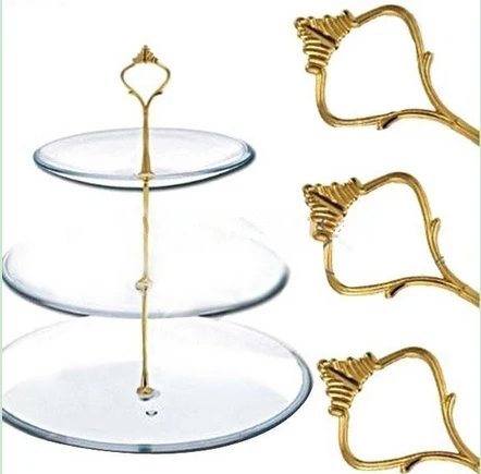 

Free shipping High-quality metal crown three layer 1 snack craft cake Ceramic plate of fruit silver