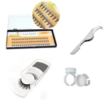 Новые натуральные накладные ресницы, мягкое индивидуальное наращивание ресниц, пинцет для ресниц, 3d норковые ресницы, клеевое кольцо, набор для макияжа