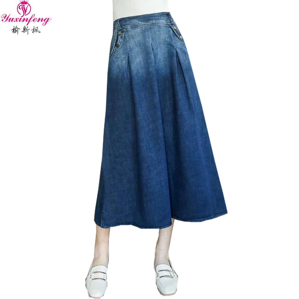 plus size maxi jean skirts