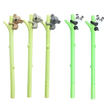 

5 pcs Cute panda koala gel pen Green tree 0.5mm ballpoint pens Black color refill Stationery Office School supplies A6796