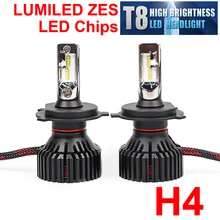 1 Set H4 H7 H8 H9 H11 9005 9006 60W 8000LM T8 LED Headlight LUMILED ZES