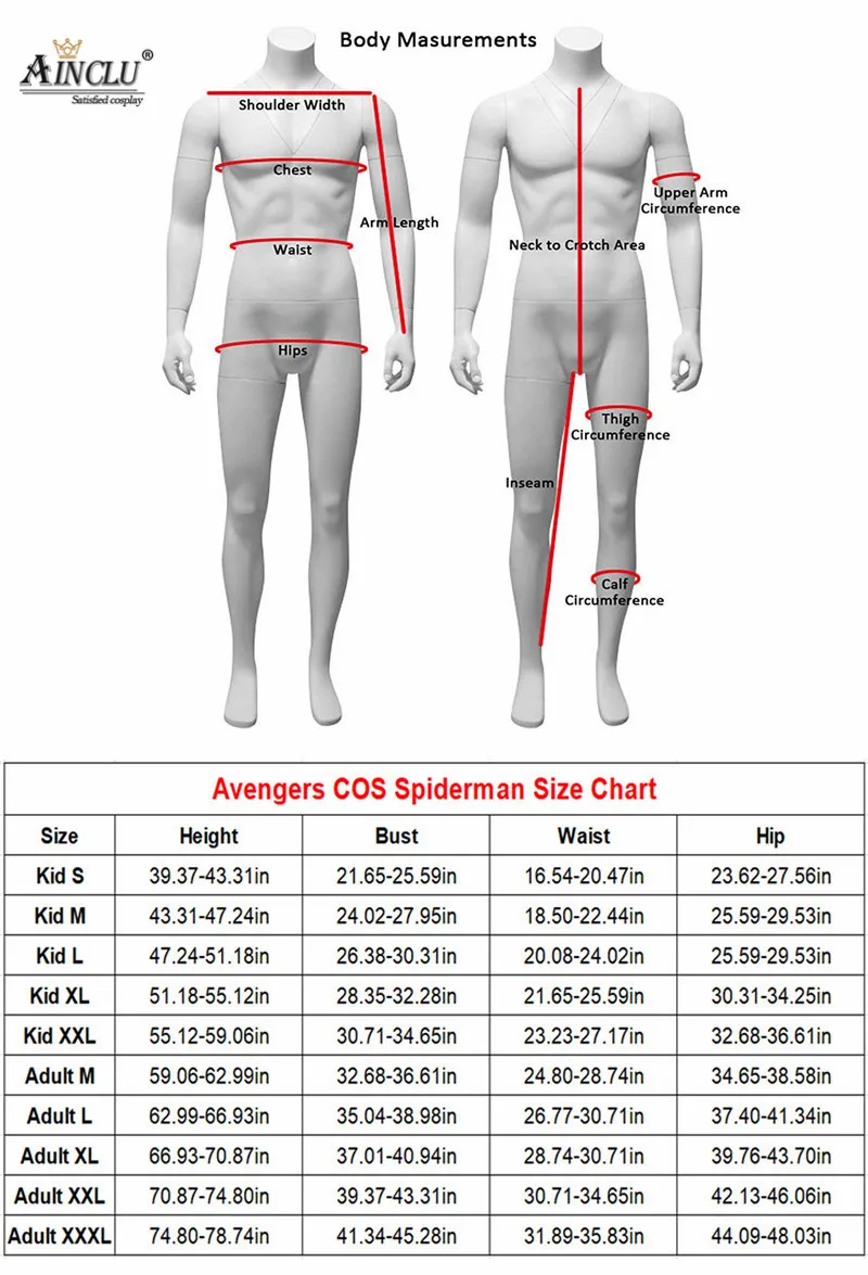 Ainclu мужские Мстители COS Человек-паук, косплей костюмы, супергерой, лайкровый зентай, мужские Мальчики, Человек-паук, боди супергероя