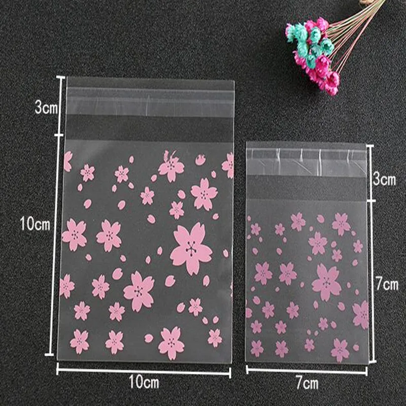 4 Pattern Clear Cookies Resealable Bag Gift Candy Food Beans Cookie Handmade Self Adhesive Packing Bags 3 Sizes PP031801