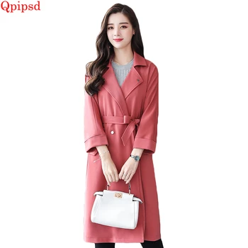 

Plus size 3XL 2018 Spring Autumn Korean Fashion Loose Trench Coats Womens Long Windbreakers Female Wlegant Temperament Overcoat