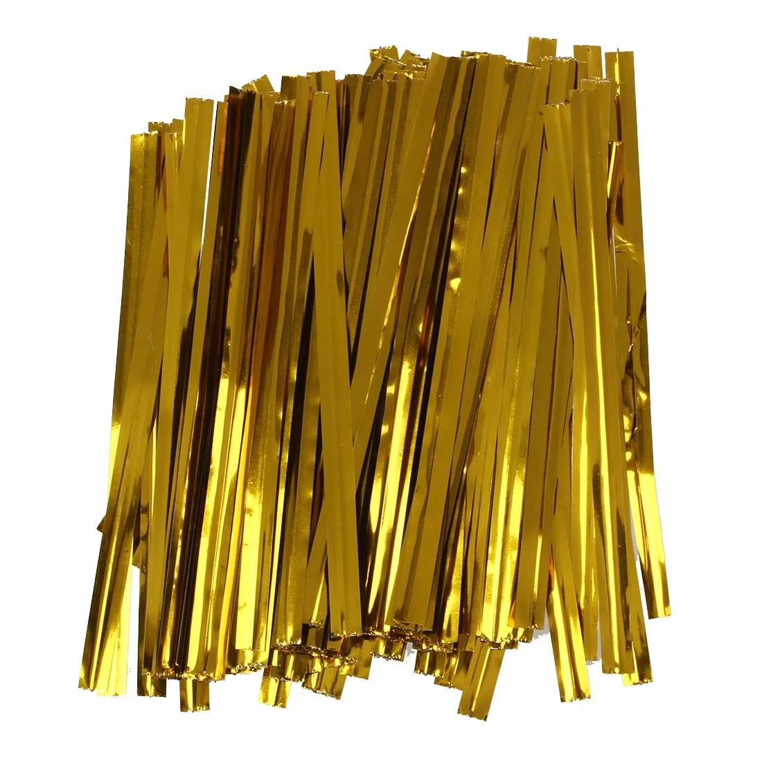 Упаковка 100 золотой железный проволочный крепеж твист галстук мешок конфеты печенье леденцы