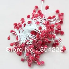 30 Связки букет Двусторонняя сахар кристалла Перл конуса Совет Цветочные тычинки для DIY красный 6 см