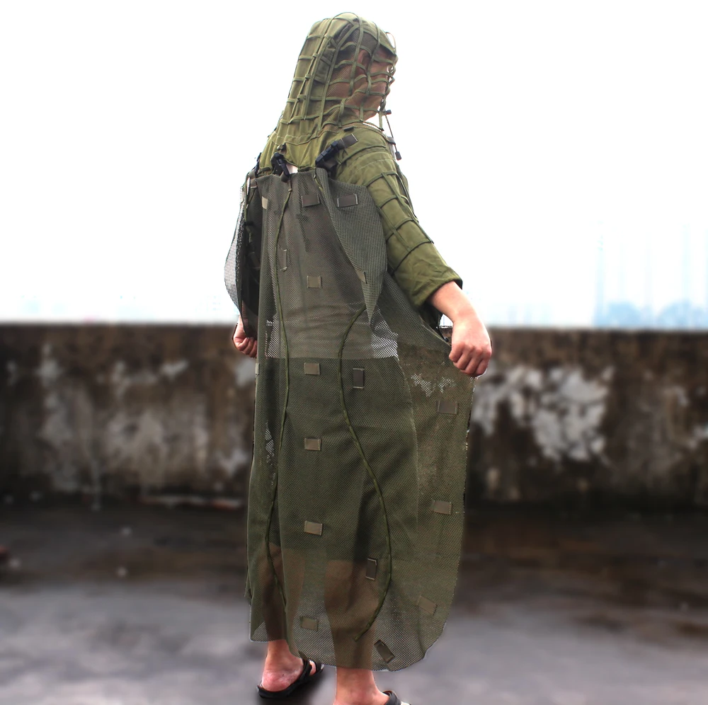 ROCOTACTICAL Ghillie накидка для Ghillie костюм капюшон съемный Снайпер ghillie Костюмы накидка для покрытия рюкзаки камуфляж винтовка обертывание