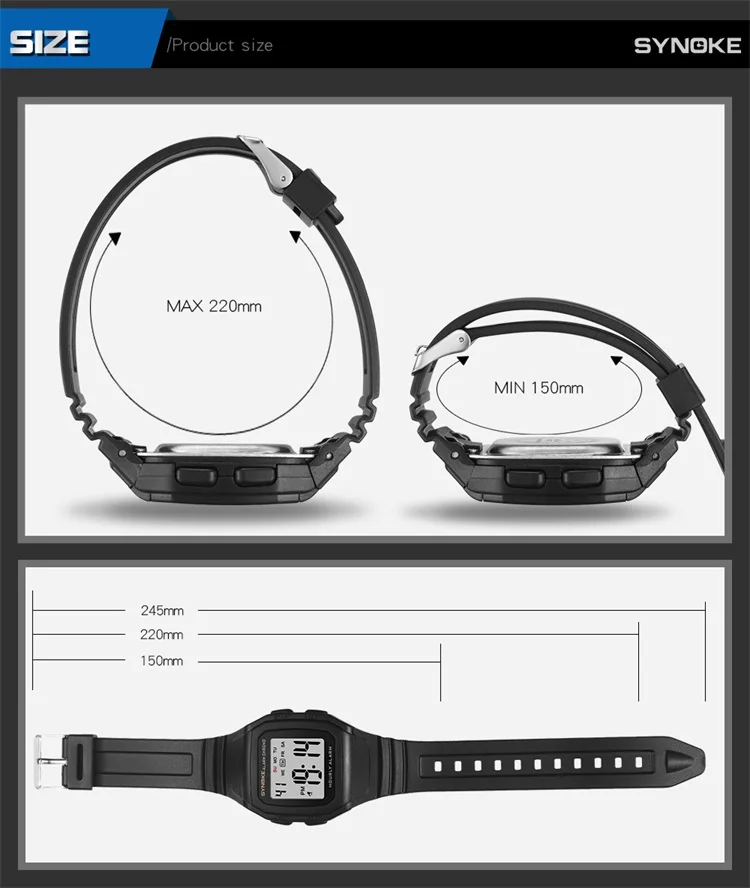 SYNOKE мужские часы электронные спортивные военные часы студенческие мужские часы для мальчиков светодиодный цифровой наручные часы электронные наручные часы для мужчин