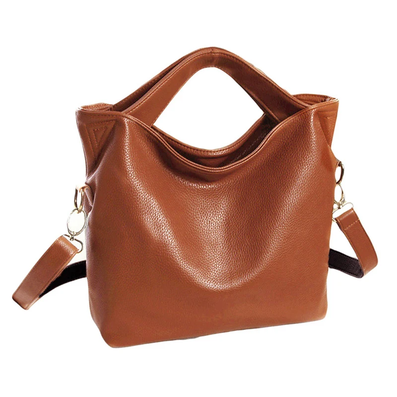 Women Vintage PU Leather Tote Handbag Ladies Crossbody Messenger Shoulder Bag Dark Brown-in Top ...