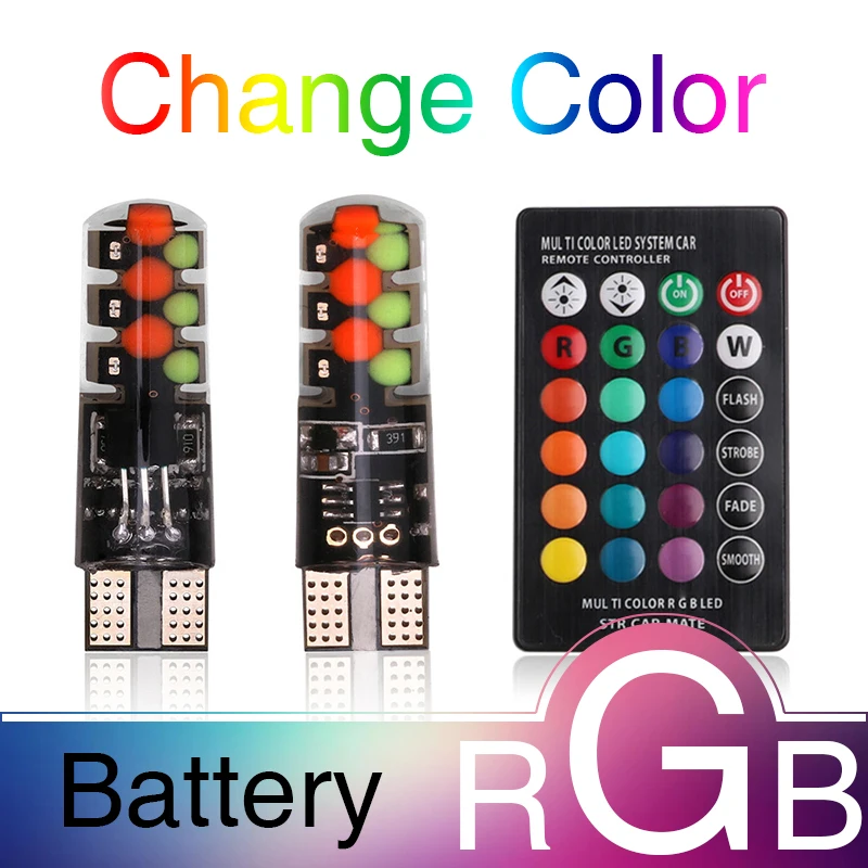 2018 Новый универсальный автомобильный RGB Led W5W T10 COB 12SMD габаритный светильник s