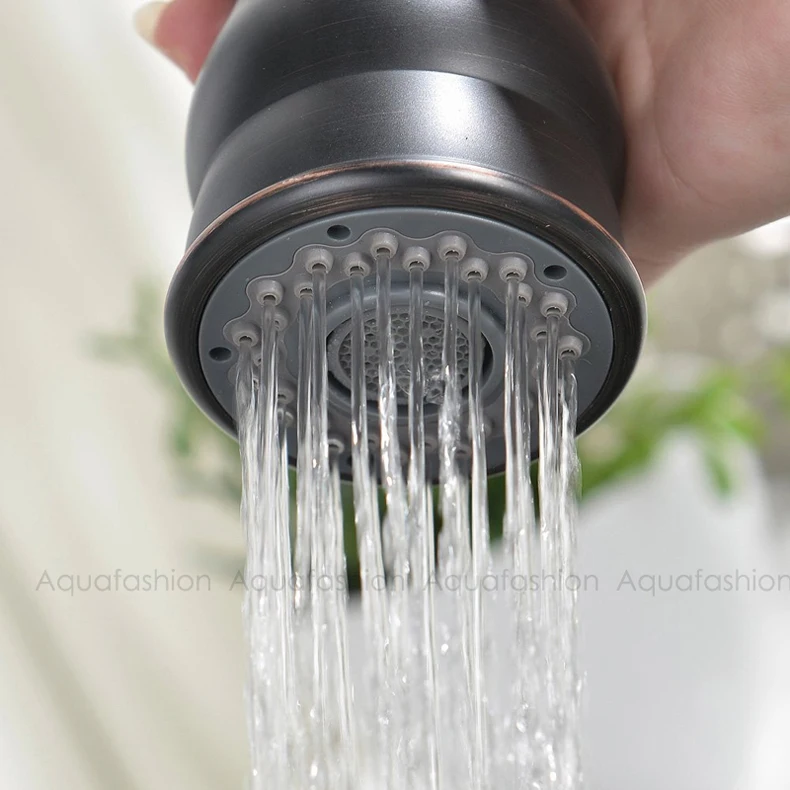 Kitchen Faucet Accessories Oil Rubbed Bronze Kitchen Spray Head Pull Down Faucet Dual Spray Spout ASW-5011K (7)