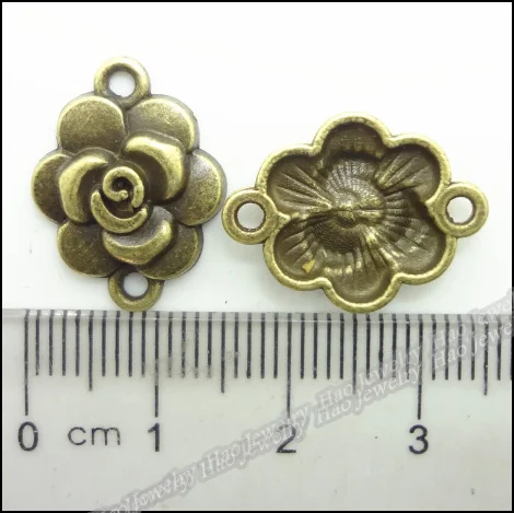

20pcs Charms Flower Connectors Pendant Bright Antique bronze Zinc Alloy Fit Bracelet Necklace DIY Metal Jewelry Findings