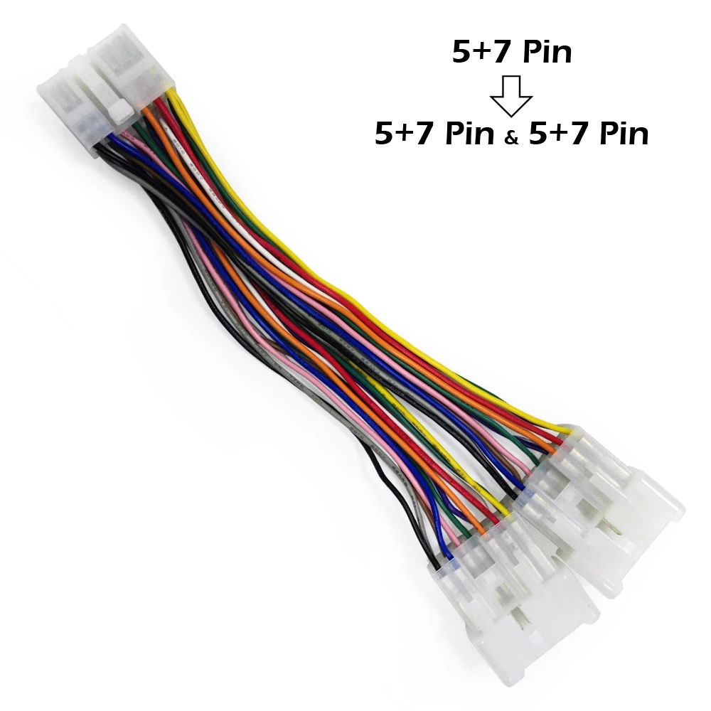 

Y Cable 5+7 Pin to 5+7 Pin & 5+7 Pin Radio Wiring Harness for Toyota Lexus Scion USB Adapter CD Changer Navigation Device TYT02