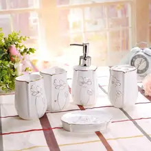 

Wash Set Ceramic Bathroom Set of five Bathroom Products Rinsing Cup Set Toiletries Creative gifts 0927