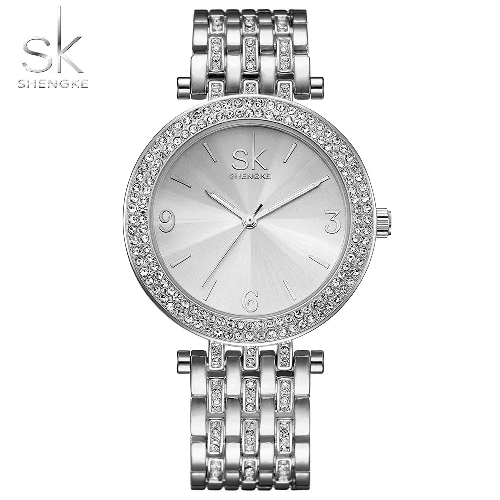 Shengke Роскошные Для женщин часы кристалл Щепка циферблат Relogio Feminino Оптовая продажа