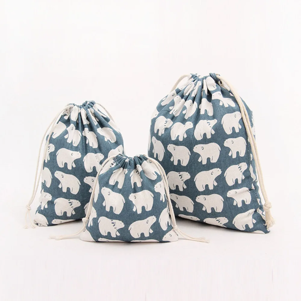 

1Pcs Great Pyrenees Linen Drawstring Bags Package Bags Natural Burlap Bags Drawstring Reusable Home Decor Candy Gift Bag