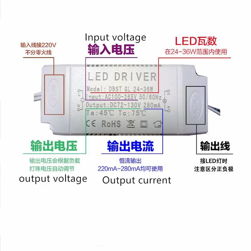 1 pc Led high power drive transformer 8W 12W 18W 24W Constant Current External ballast Power Supply for ceiling lamp Equipment 1 pc Led high power drive transformer 8W 12W 18W 24W Constant Current External ballast Power Supply for ceiling lamp Equipment