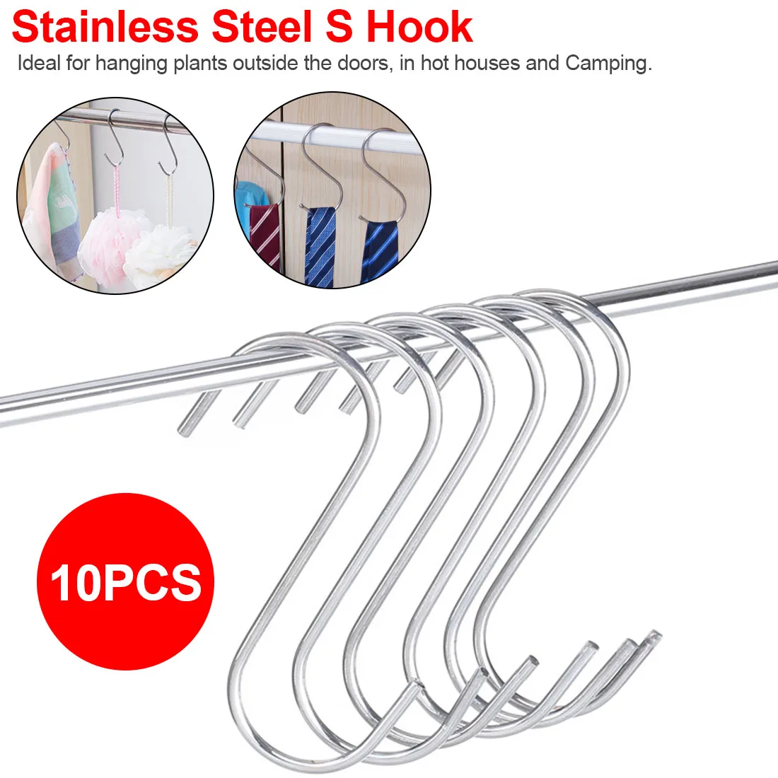 

10pcs/set Metal S-Shaped Hooks Kitchen Storage Holders Clasp Sundries Organizer Cast Iron Hanging S Hooks Clothes Bag Hanger