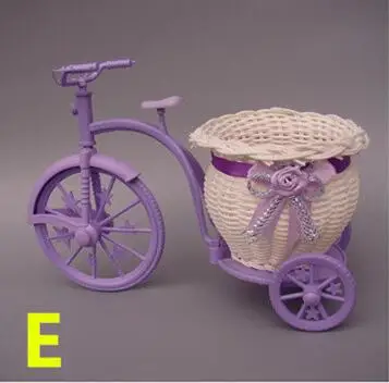 Zakka ротанга трехколесный велосипед декоративная плетеная корзина поплавок ваза цветочные горшки контейнеры для искусственных цветов домашний декор - Цвет: E