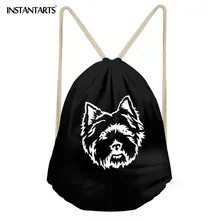 INSTANTARTS спортивная сумка для подростка Девочки Мальчик 3D Милый щенок/симпатичная собака померанский принт большая сумка-кисет мужской Пляжный Рюкзак