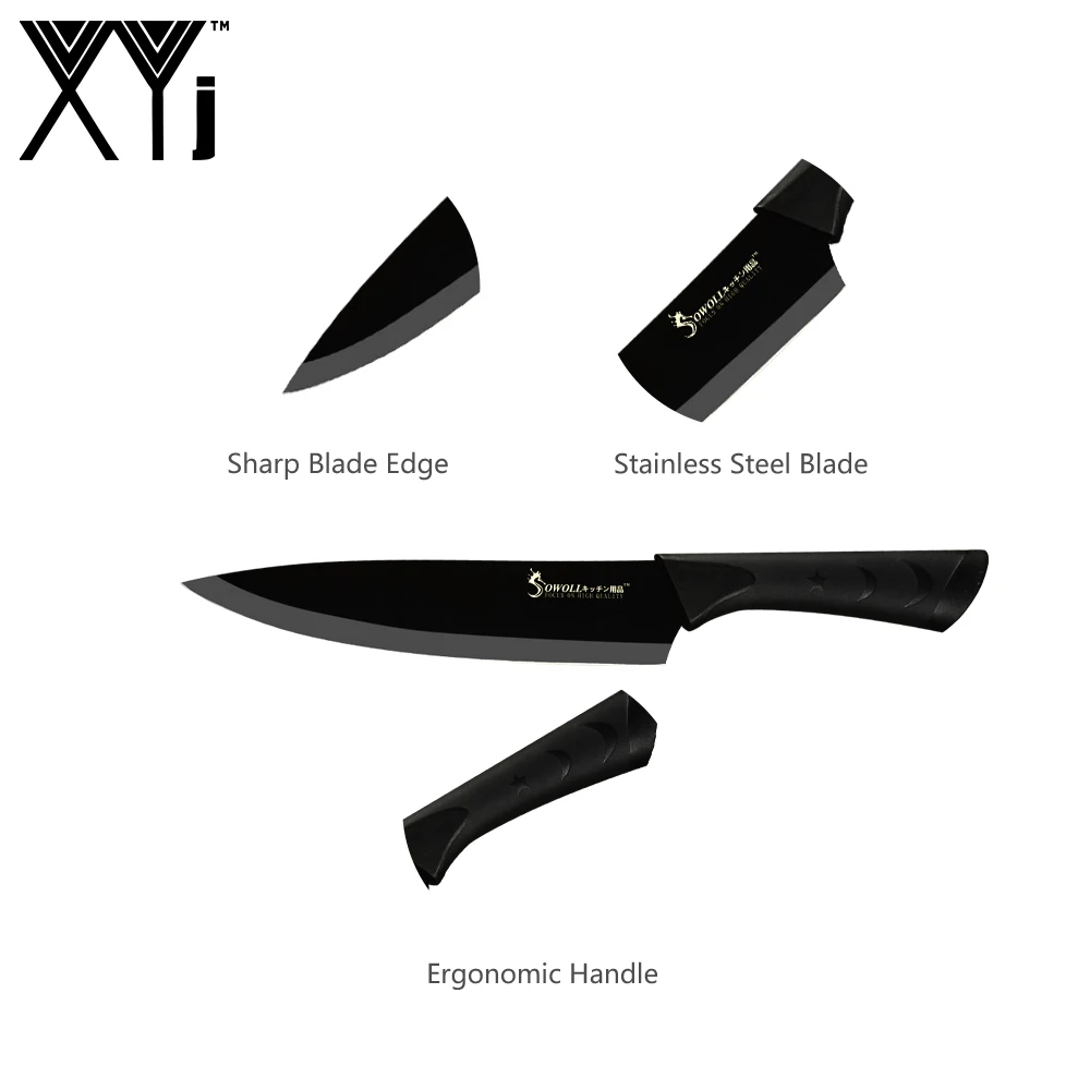SOWOLL Stainless Steel Kitchen Knife 3.5'' 5'' 7'' 8'' Paring Utility Santoku Slicing Bread Chef Meat Fish