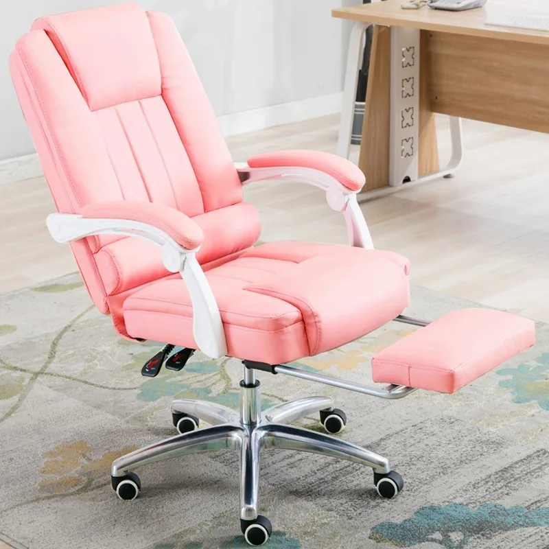  High Quality Pink Esports Poltrona Silla Gamer Boss Gaming Office Synthetic Leather Chair With Foot