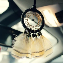 Индийский Стиль ручной работы Ловец снов перо автомобилей Подвеска Подвески Авто Зеркало заднего вида висячие украшения Ловец снов Home Decor