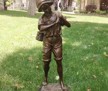 

Art Deco Sculpture Fishing Kids Bronze Statue
