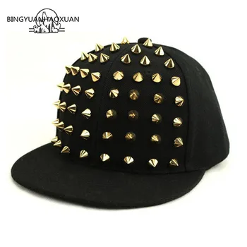 

BINGYUANHAOXUAN Unisex Punk Hedgehog Hat Personality Jazz Snapback Spike Studded Rivet Spiky Baseball Cap For Hip Hop Rock Dance