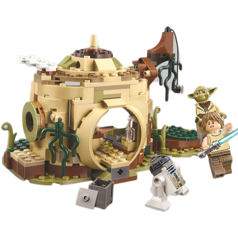 

New Star Wars Series Yoda's Hut Luke 241pcs Skywalker R2-D2 Building Block Bricks Toys Compatible With Legoinglys