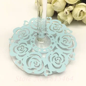 

50pcs Rose Wine Glass Cards Party Decoration,Wine Glass Feet Cards or Bookmark Message Tags Valentine's Day Party Decorations