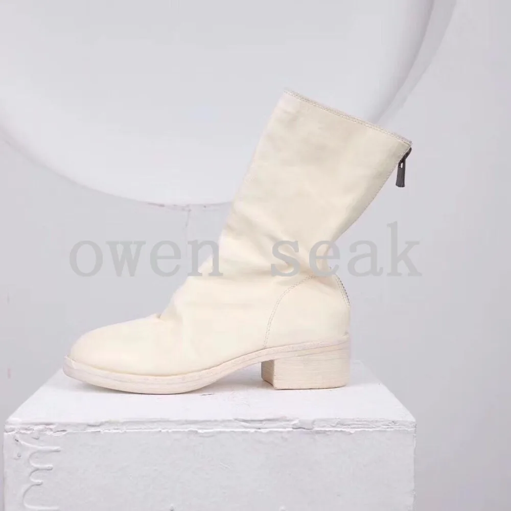 Martin Véritable Casual Mâle Marque Formateurs Luxe mollet 788 Noir Printemps Haute Noir Mi En 19ss rouge Cuir blanc Chaussures De Appartements Zip Bottes Hommes 3cKTJF1l