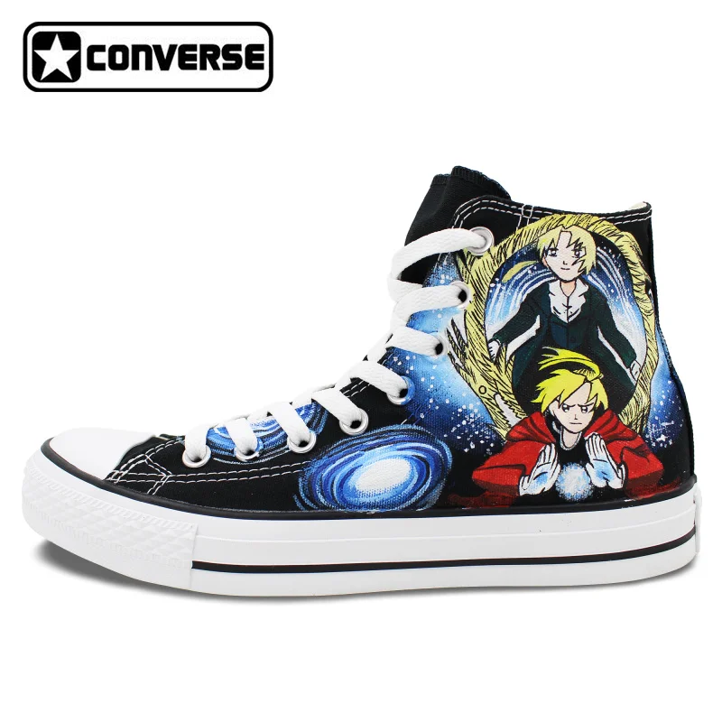 Fullmetal Alchemist Anime font b Shoes b font Men Women Canvas Sneakers Converse Chuck Taylor Brand