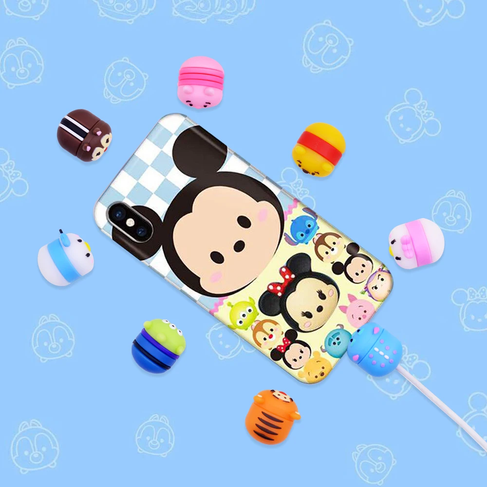 

CHIPAL Tsum Cute Cartoon Bite Animal Cable Protector for iPhone USB Data Cable Chompers Bites Wire Winder Organizer Doll Model