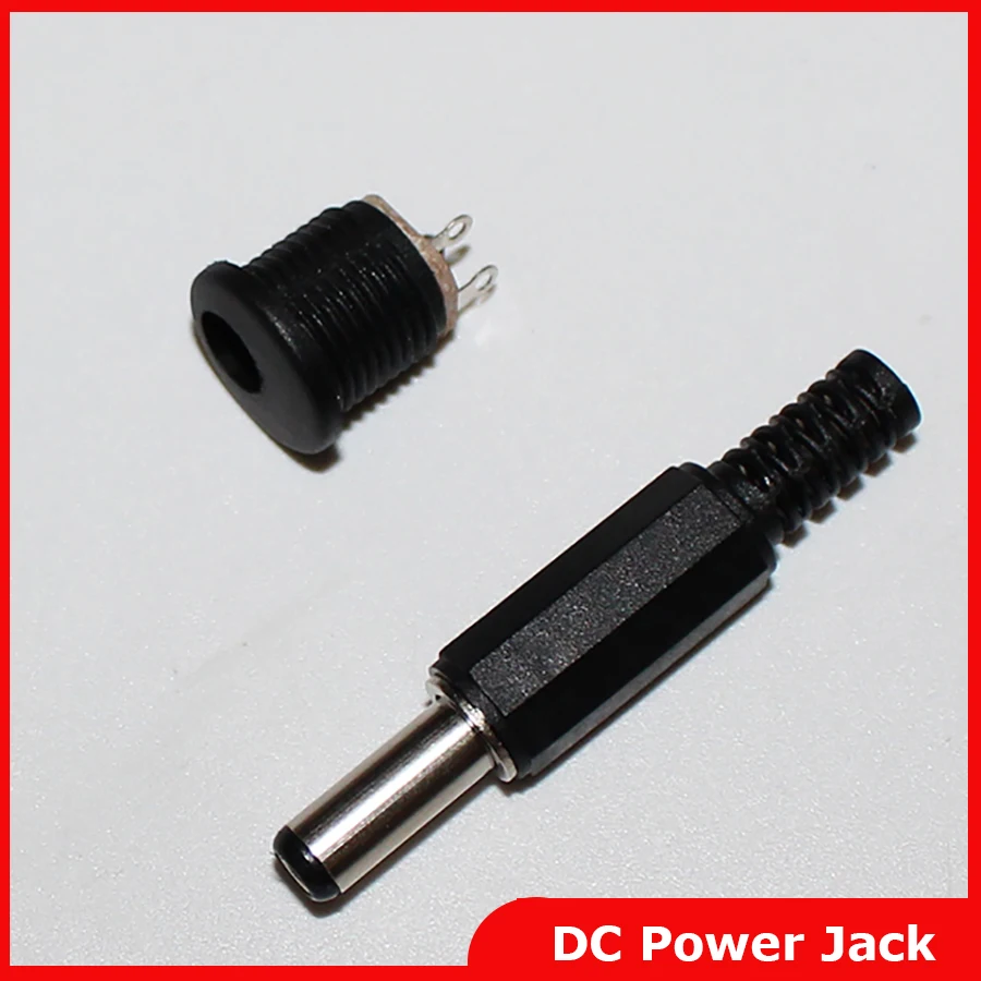 

Free Shipping 20pcs 2.1x5.5mm DC Power Female Plug Jack + Male Plug Jack Connector Socket Adapter(long type)