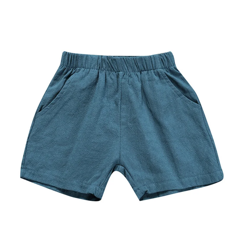 Однотонные детские брюки; детские штаны для мальчиков; летние пляжные свободные шорты; Размеры 80-130; удобные для малышей - Цвет: Синий