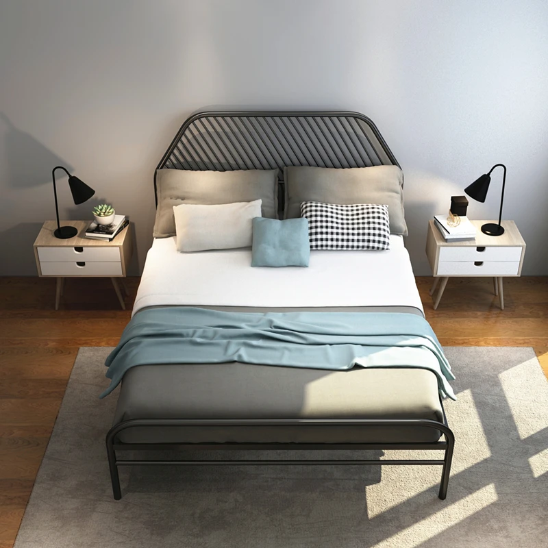 Modern contracted iron bed 1.8 meters double bed adult iron frame bed 1.5 meters iron art bed 1.2 meters single princess bed Modern contracted iron bed 1.8 meters double bed adult iron frame bed 1.5 meters iron art bed 1.2 meters single princess bed